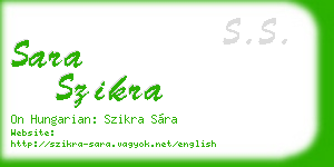 sara szikra business card